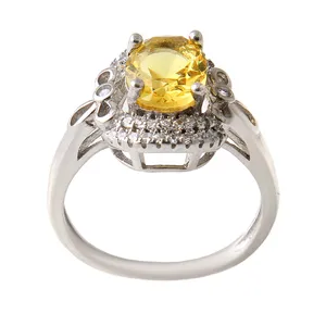 انگشتر نقره زنانه مدل سیترین کد AWR_806