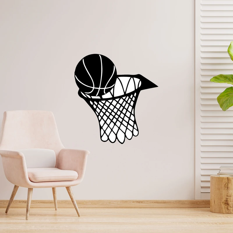 دیوارکوب طرح توپ و تور ورزش بسکتبال مدل A1636-2730