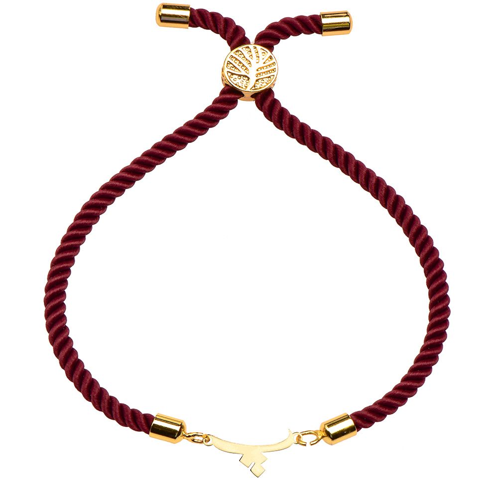 دستبند طلا 18 عیار دخترانه کرابو طرح حرف پ مدل Krd1426