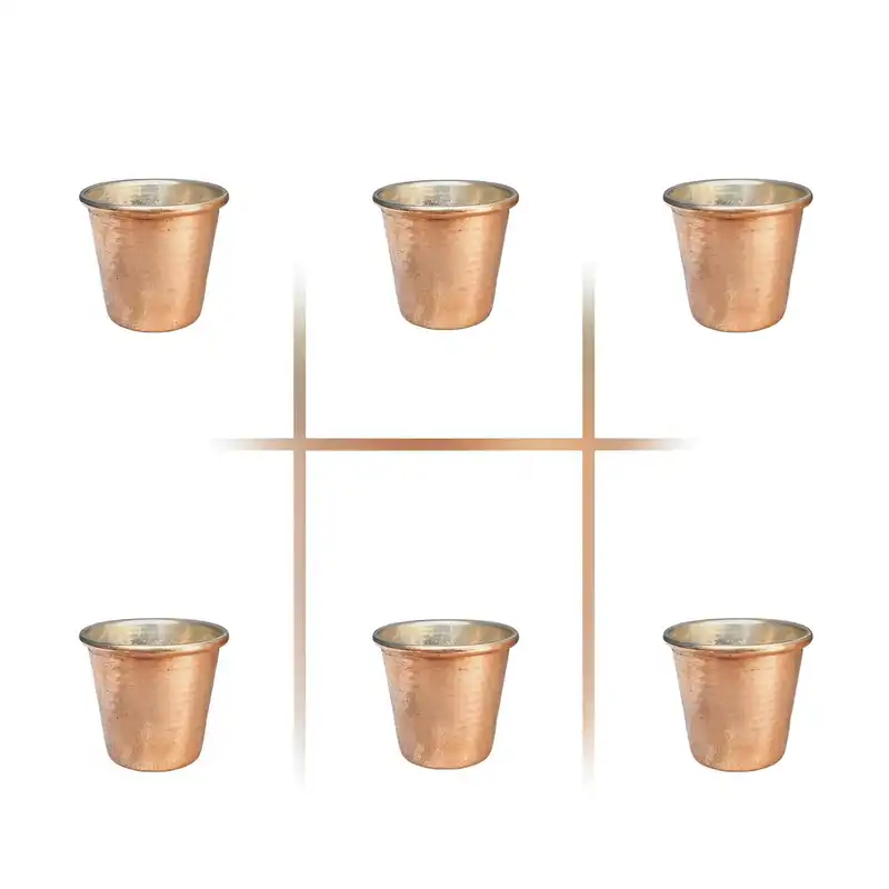 فنجان مسی مدل قهوه خوری بسته 6 عددی