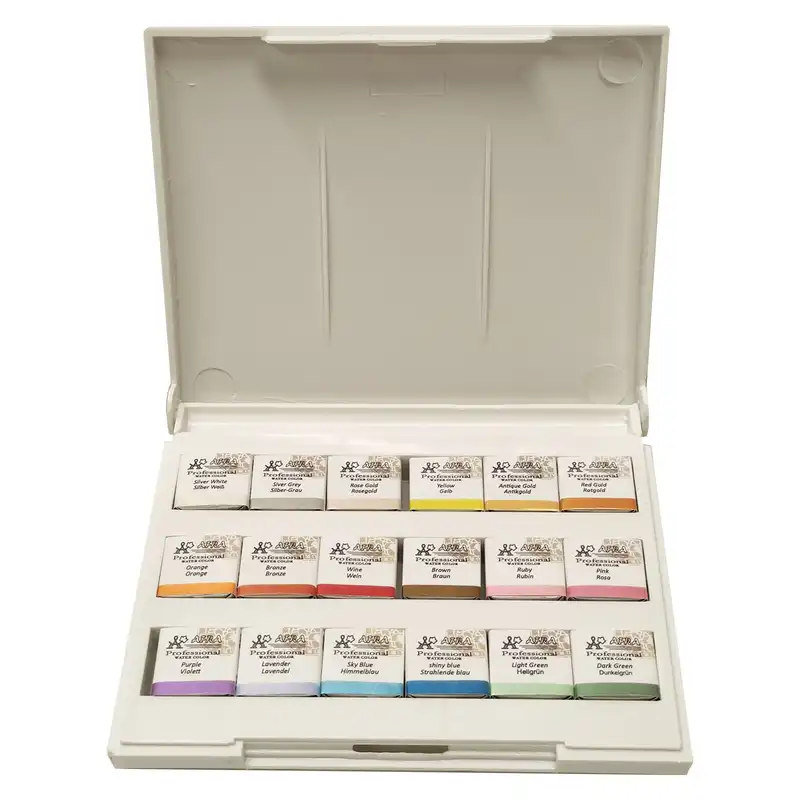 آبرنگ افرا 18 رنگ مدل متالیک کد Met18