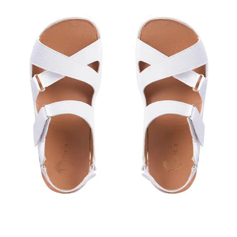 صندل زنانه دکترفام مدل گلسا رنگ سفید