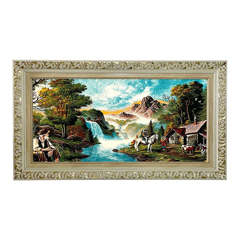 تابلو فرش ماشینی مدل گذر عمر کد 7667