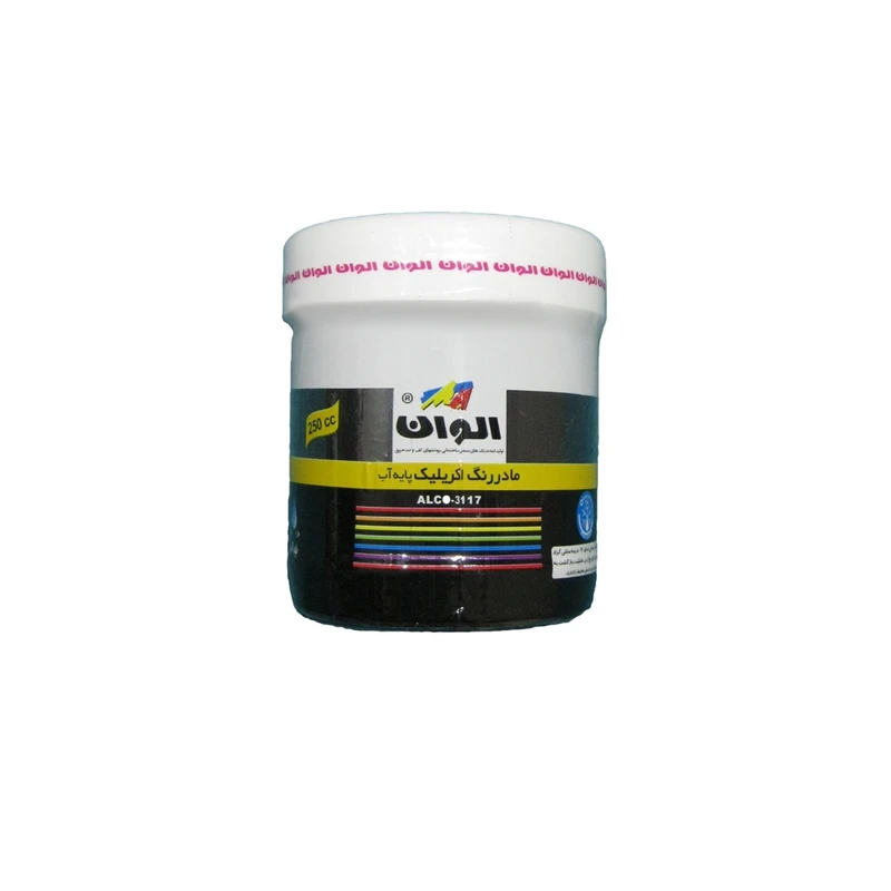 مادر رنگ اکریلیک مشکی الوان کد 599 حجم 250 میلی لیتر