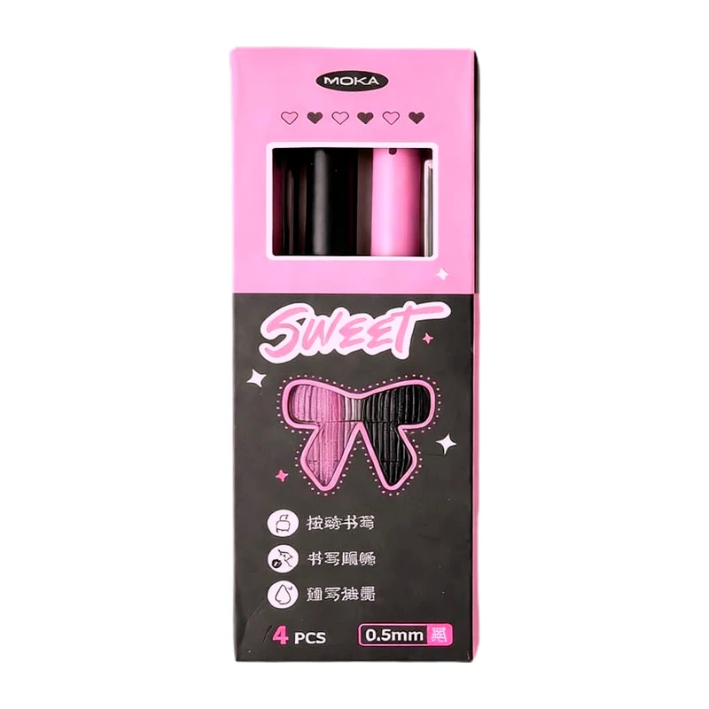 ست خودکار و روان نویس 0.5 میلی متری موکا مدل Sweet Love بسته 4 عددی