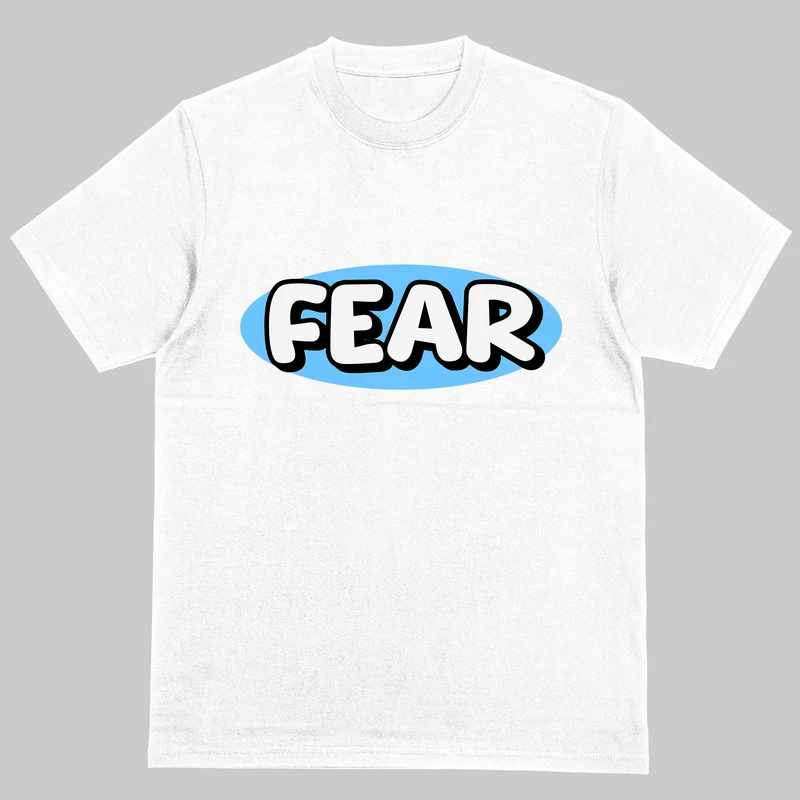 تی‌شرت اورسایز آستین سه ربع مردانه مدل باکسی طرح fear کد1