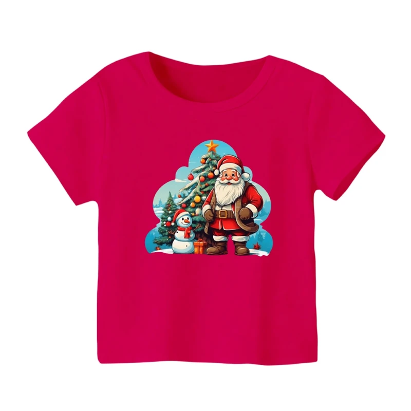 تی شرت آستین کوتاه بچگانه مدل بابانوئل کریسمس کد 51