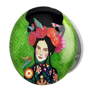 آینه جیبی خندالو طرح دخترونه مدل تاشو کد 6152 