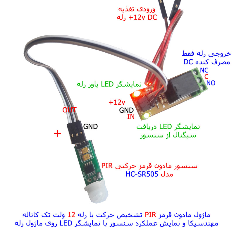 سنسور تشخیص حرکت مهندسیکا مدل SR505-12V