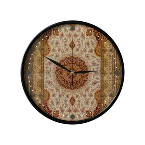 ساعت دیواری مدوپد طرح فرش قم لچک و ترنج مدل C-Ghom076