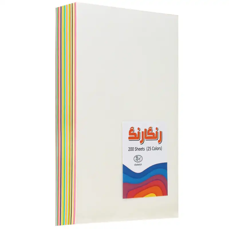 کاغذ رنگی A6 انتشارات سیبان طرح رنگارنگ بسته 200 عددی
