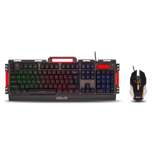 کیبورد گیمینک سابیت مدل gmk-5010 همراه با موس، full-size، نورپردازی rgb