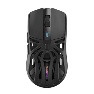 SmailWolf RS8 TriMode Lightweight Gaming Mouse with RGB Charging Dock