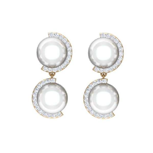 گوشواره طلا 18 عیار زنانه قیراط مدل مروارید کد GH2128