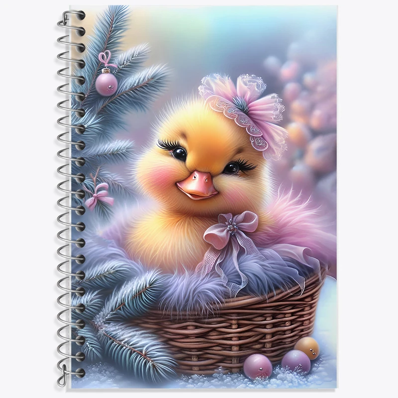 دفتر زبان 50 برگ خندالو مدل دو خط طرح جوجه بامزه کد F7125