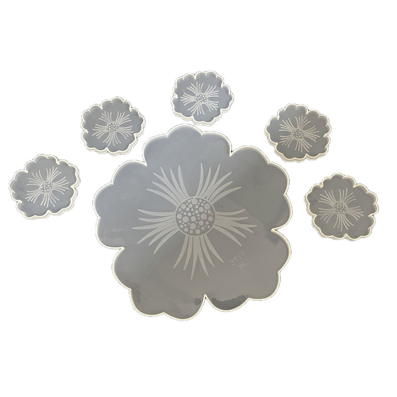 قالب رزین مدل گل مجموعه 6 عددی