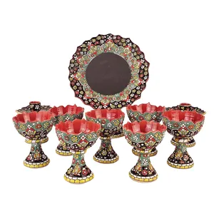 مجموعه ظروف هفت سین 10 پارچه مدل مینا کاری 