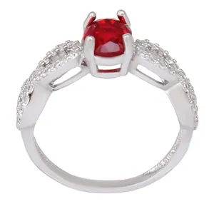 انگشتر نقره زنانه بازرگانی میلادی مدل سنگ کوارتز نگین برلیان بدون ریزش آبکاری رادیوم کد AWR_1353