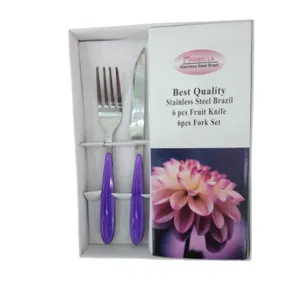 سرویس کارد و چنگال میوه خوری 12 پارچه ماربلا مدل رنگی