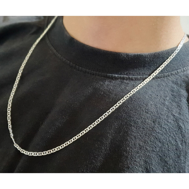 زنجیر نقره مردانه مدل تتا کد9.60