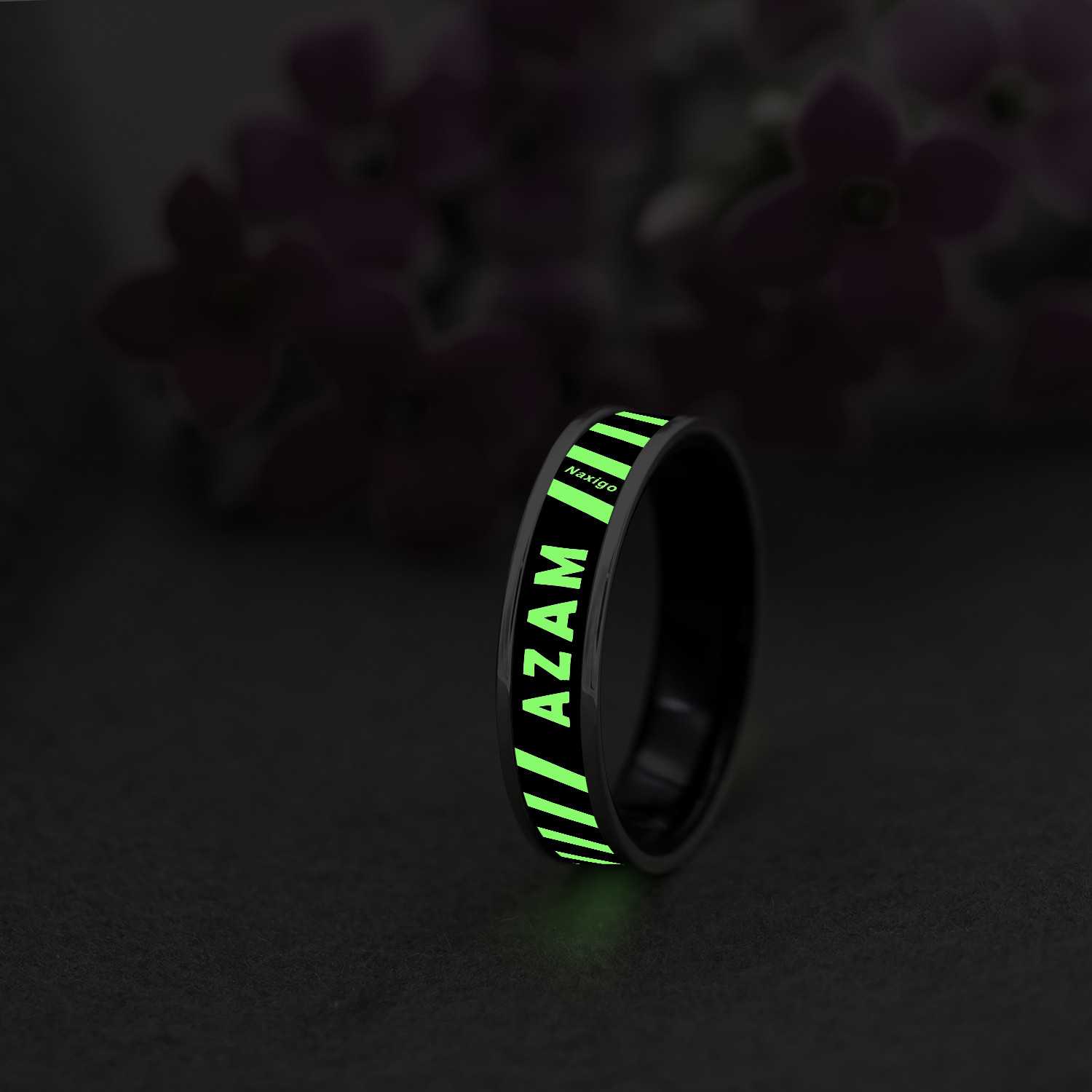 انگشتر ناکسیگو مدل شب تاب طرح اعظم کد RB15799