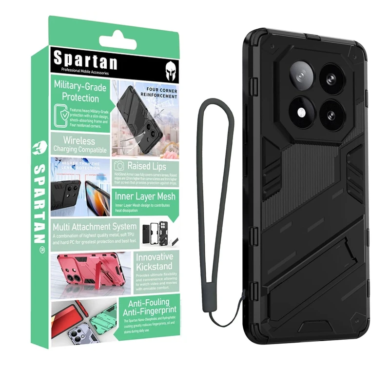 کاور اسپارتان مدل Bibercas Strap مناسب برای گوشی موبایل شیائومی Redmi Note 14 Pro 5G/ Poco X7 5G به همراه بندآویز