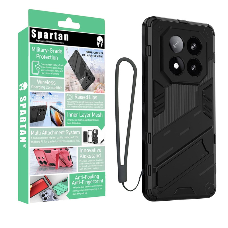 کاور اسپارتان مدل Bibercas Strap مناسب برای گوشی موبایل شیائومی Note 14 Pro 4G به همراه بندآویز