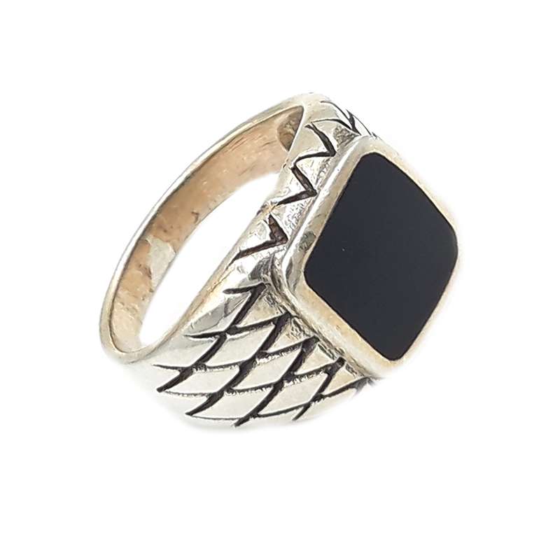 انگشتر نقره مردانه مدل عقیق کد 20525