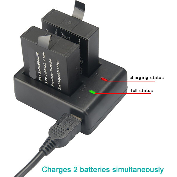 شارژر باتری دوربین مدل KIT-SJ4000-USB بسته 2 عددی