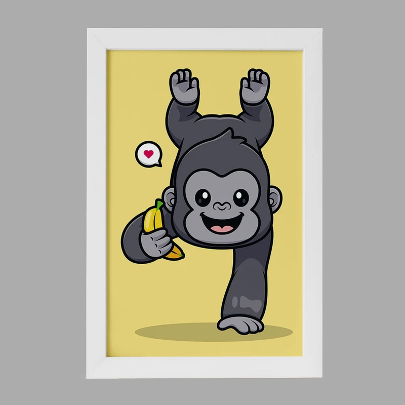 تابلو خندالو مدل حیوانات بامزه گوریل کد 29714