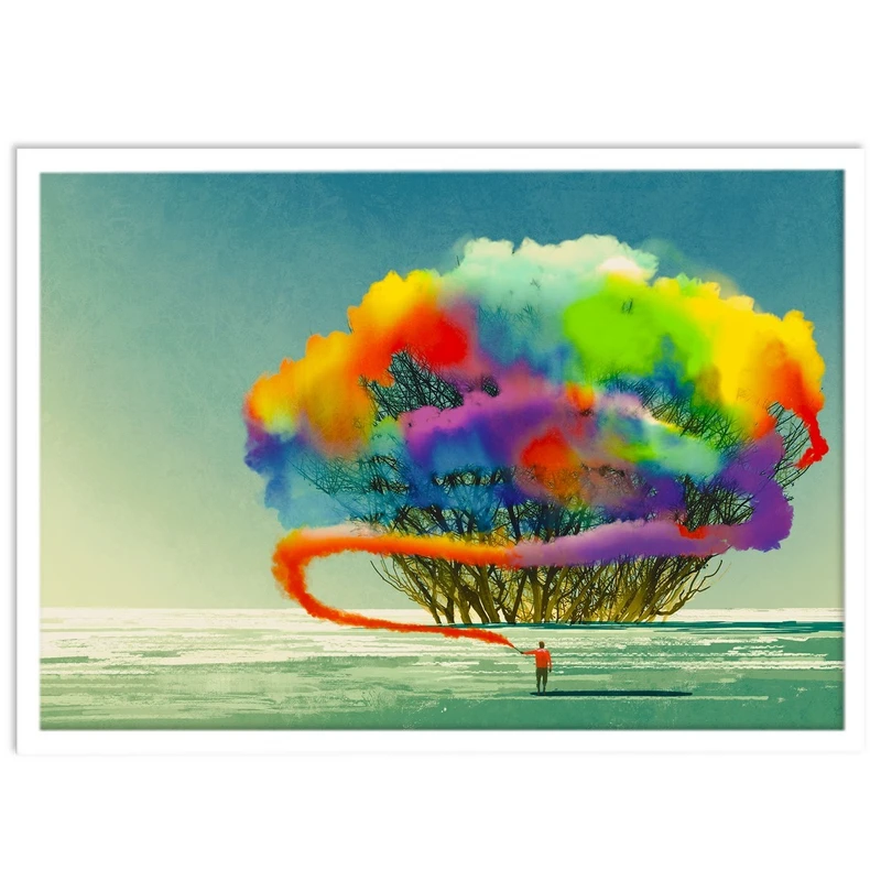 تابلو نوری بکلیت طرح رنگین کمان و فستیوال رنگ مدل W-S1318