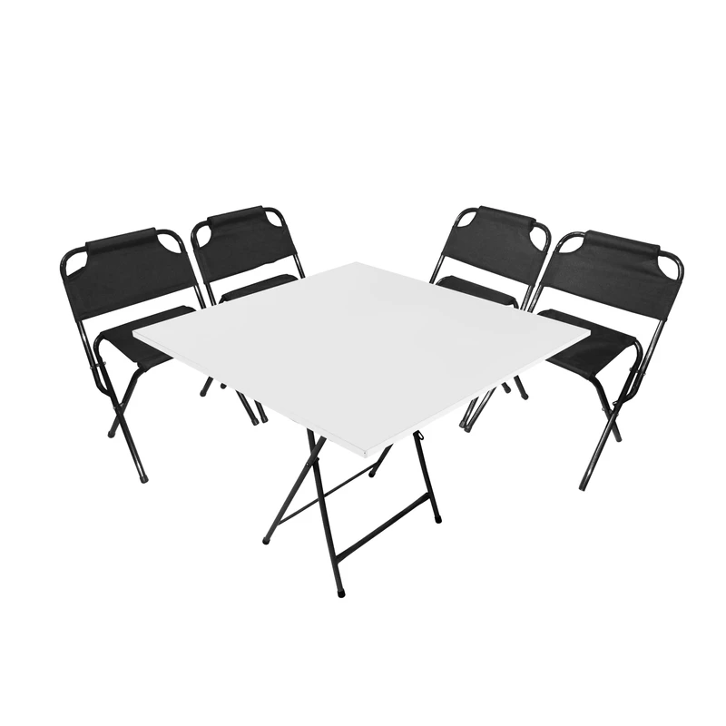 میز و صندلی سفری میزیمو مدل برزنتی پشتدار کد 8893  مجموعه 5 عددی