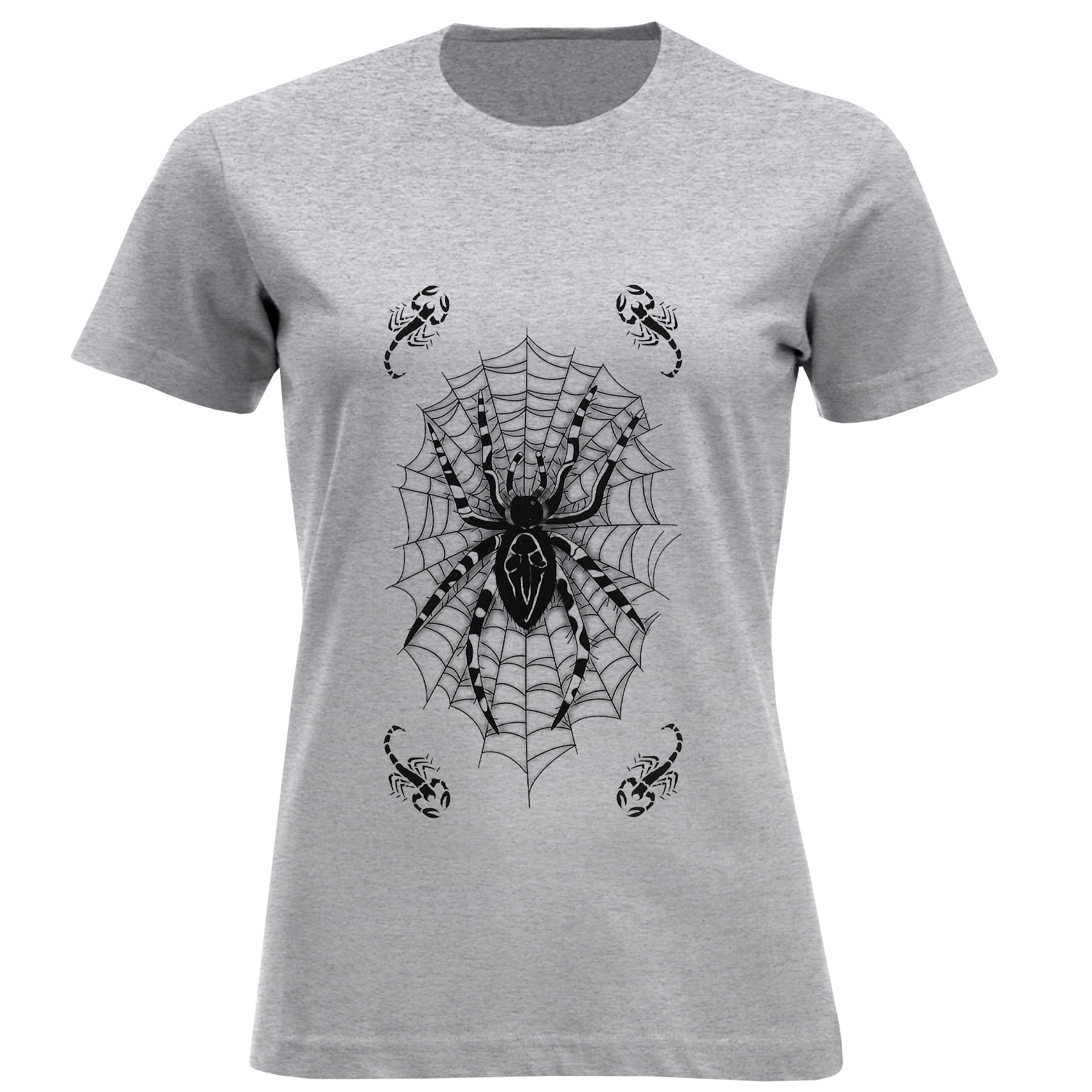 تی شرت آستین کوتاه زنانه مدل عنکبوت و عقرب D835