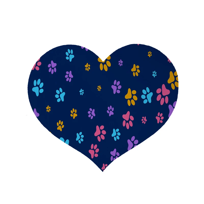 پادری مدل قلب طرح پنجه رنگی کد 8450 سایز 90 × 90 سانتی متر