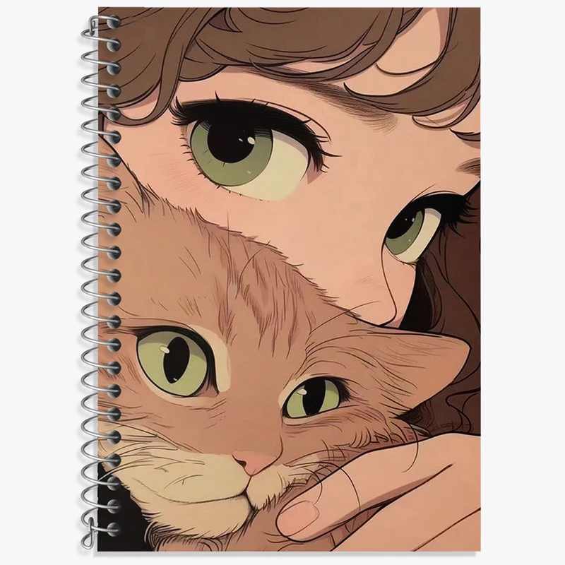 دفتر لغت 50 برگ خندالو طرح دختر و گربه کد N1888