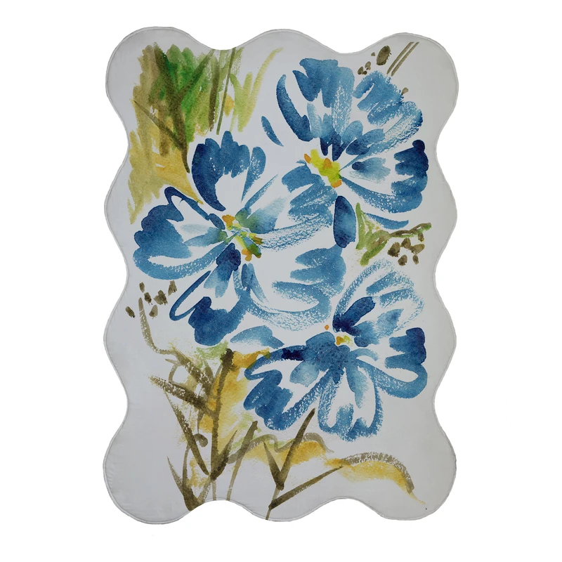 پادری مدل دالبر طرح گل کد 9015 سایز 80x110 سانتی متر 