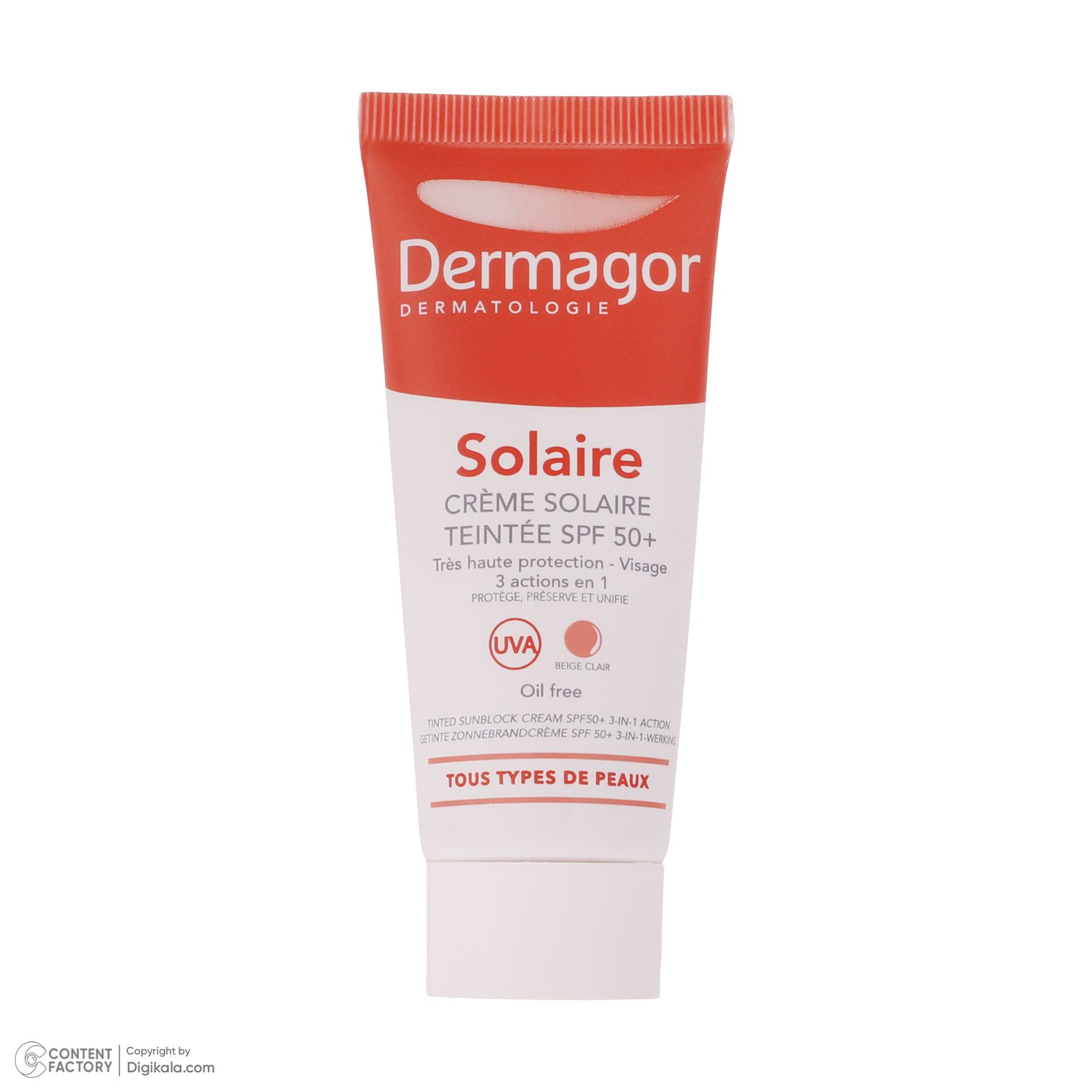 کرم ضدآفتاب رنگی درماگور SPF50 مدل 3 در 1، مناسب پوست‌های مختلط، حجم 40 میلی‌لیتر -  - 10
