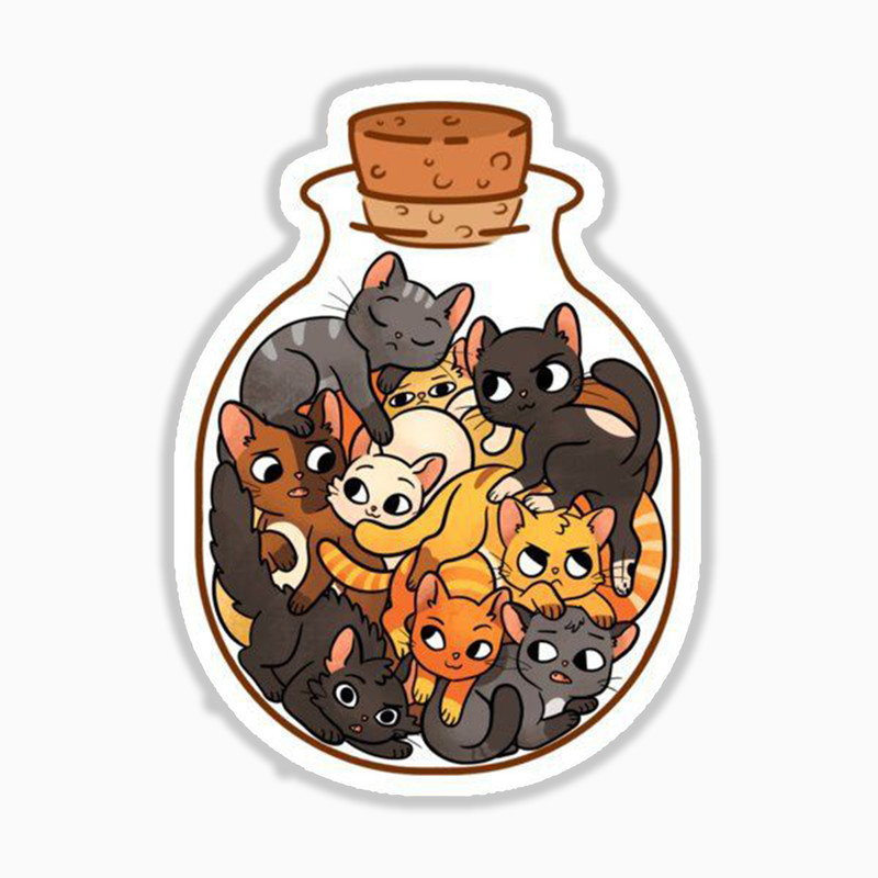 استیکر لپ تاپ و موبایل بووم طرح گربه کد mm16