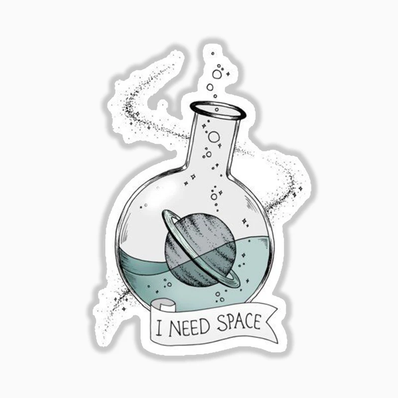 استیکر لپ تاپ و موبایل بووم طرح سیاره شناور کد N28