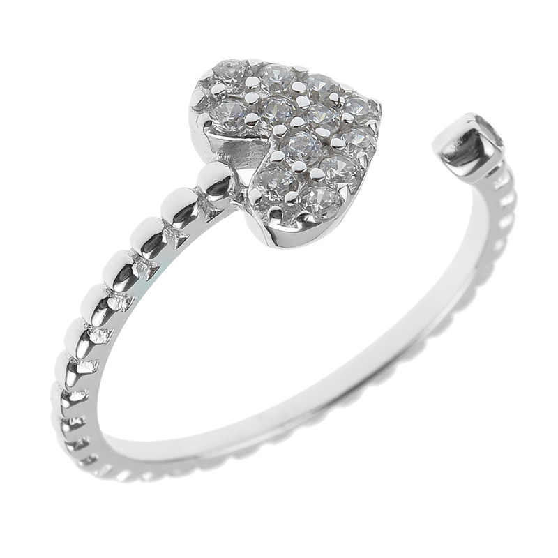 انگشتر نقره زنانه مدل قلب ظریف کد 478966 انگشتر نقره زنانه مدل قلب ظریف کد 478966