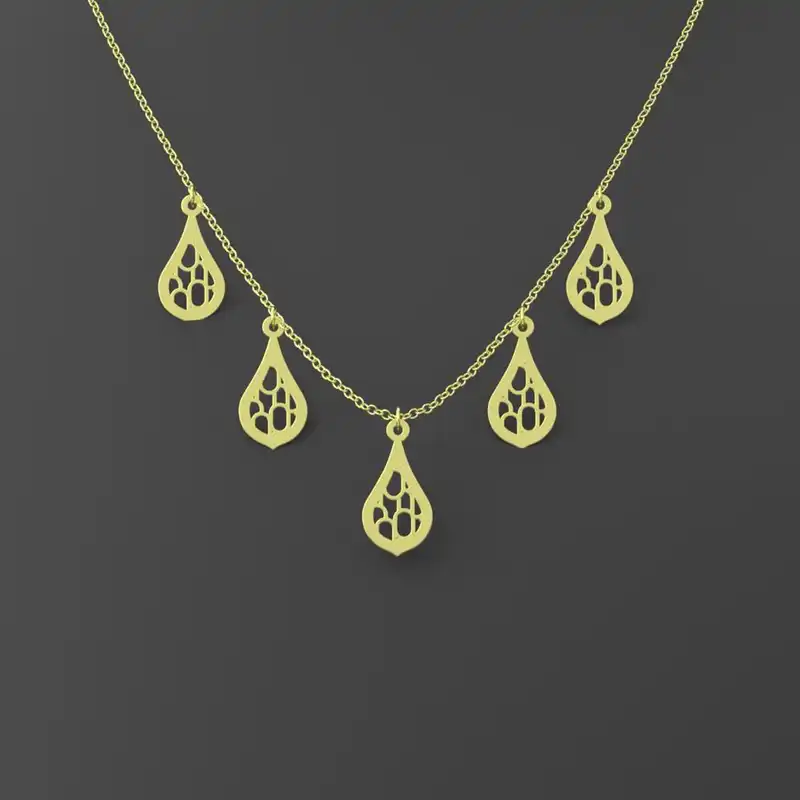 گردنبند طلا 18 عیار زنانه مدوپد مدل اشک کد RNA11310