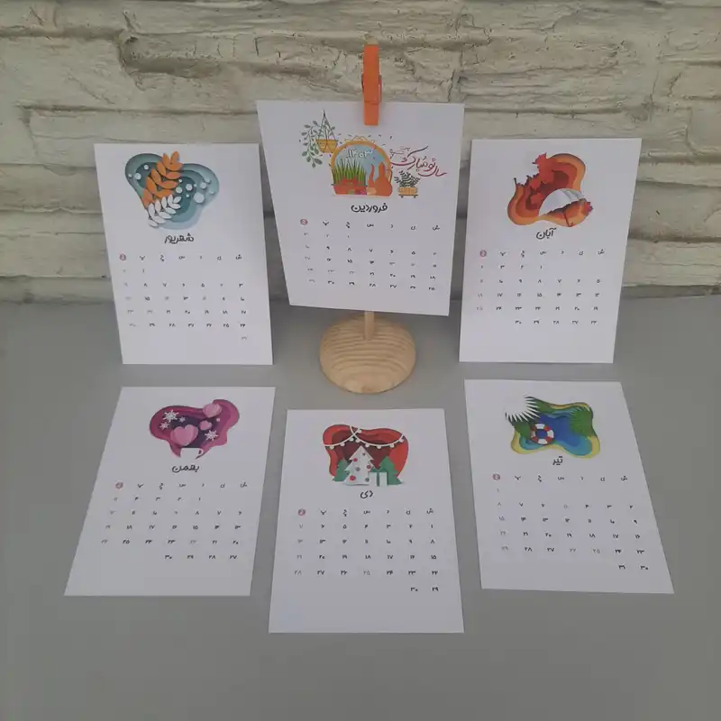 تقویم رومیزی سال 1403 مدل استندی طرح مینیمال کد WCM01