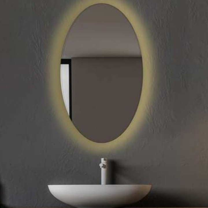آینه سرویس بهداشتی تارا دکور مدل بک لایت ساده بیضی کد B161