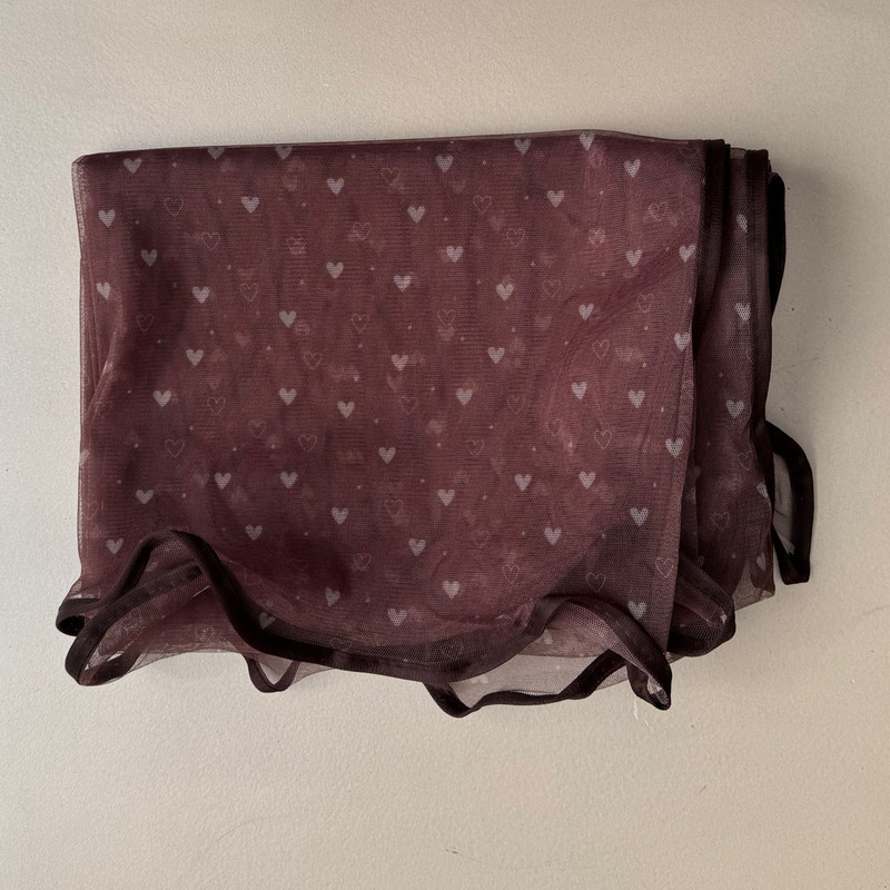 شال زنانه مدل توری ارگانزا قلبی