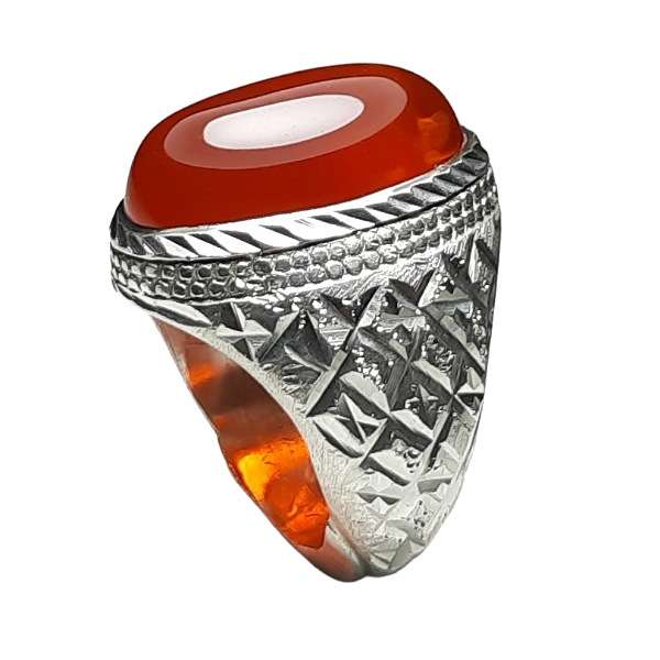 انگشتر نقره مردانه مدل عقیق خراسان انگشتر نقره مردانه مدل عقیق خراسان