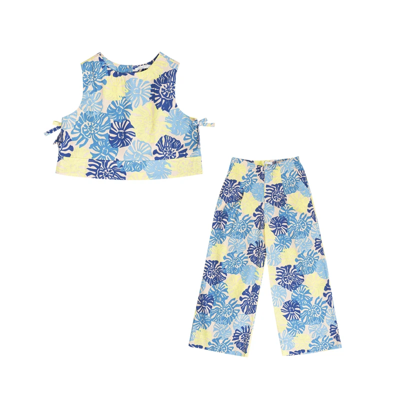 ست تاپ و شلوار دخترانه فیورلا مدل گلهای بهاری کد 35024-45017