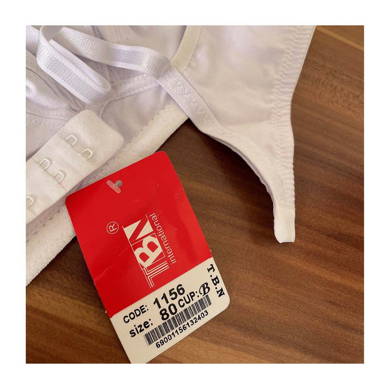 سوتین زنانه تی بی ان مدل نخی بدون فنر کد 1156 رنگ سفید