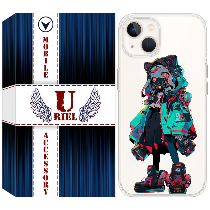 کاور یوریل مدل Clear کد 58 طرح دخترگربه ای مناسب برای گوشی موبایل اپل iPhone 13 mini