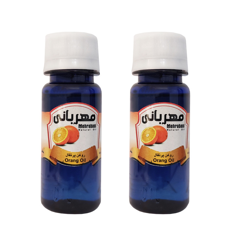 روغن بدن مهربانی مدل پرتقال کد RBM-PO-2 مناسب انواع پوست حجم 60 میلی لیتر بسته 2 عددی