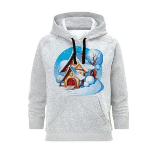 هودی زنانه مدل کلبه برفی کد B158 رنگ طوسی